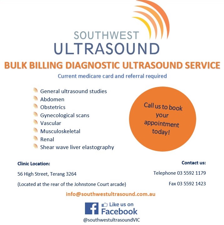 Southwest Ultrasound Bulk Billing | health | 56 High St, Terang VIC 3264, Australia | 0355921179 OR +61 3 5592 1179