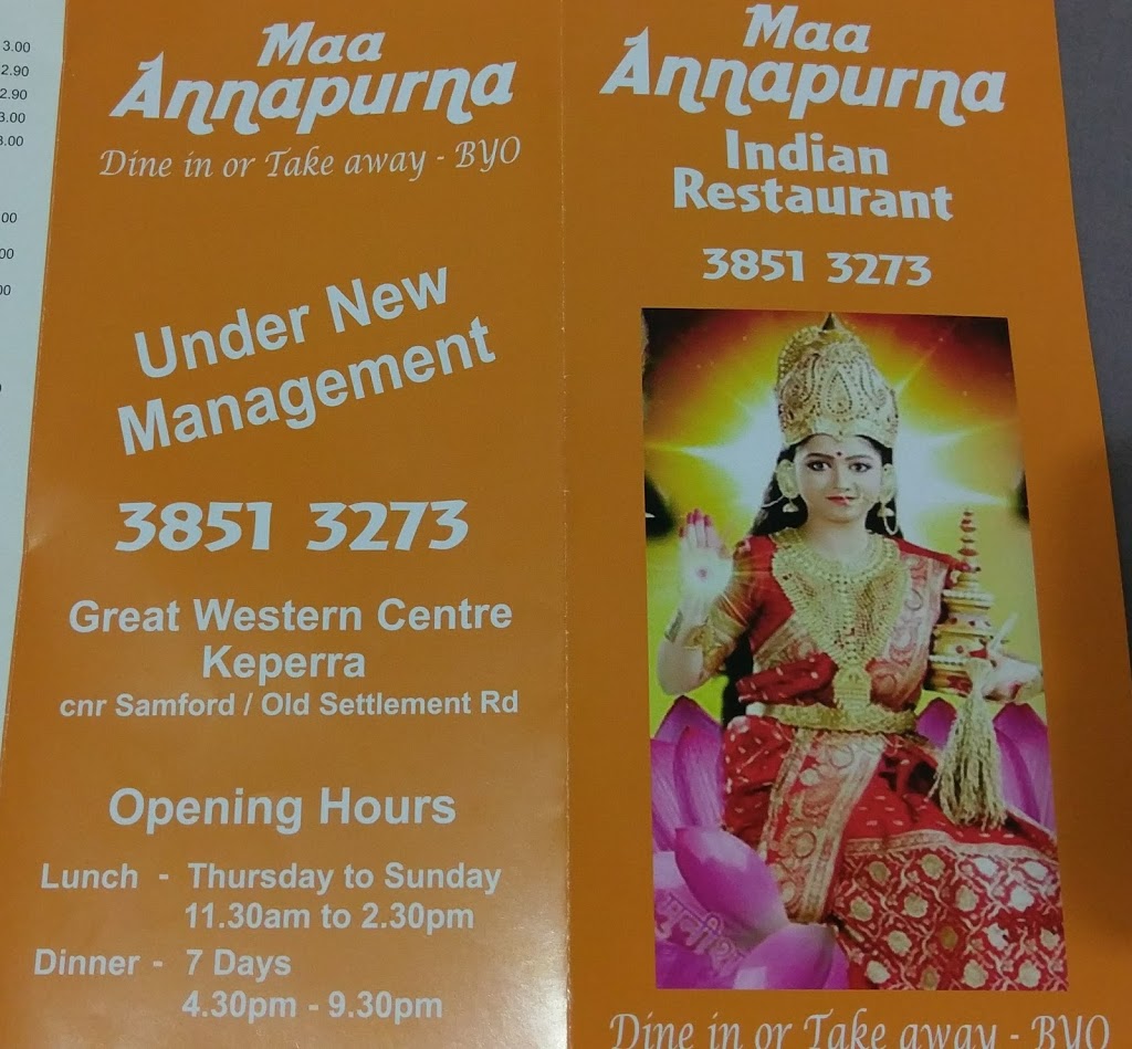 Maa Annapurna Indian Restaurant | meal takeaway | Great Western Super Centre, Keperra QLD 4054, Australia | 0738513273 OR +61 7 3851 3273