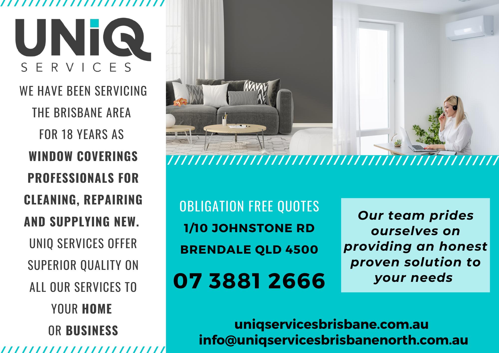 UNiQ Services Brisbane | home goods store | 2/10 Johnstone Rd, Brendale QLD 4500, Australia | 0738812666 OR +61 7 3881 2666