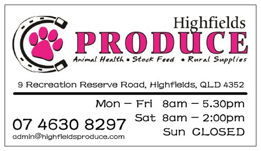 Highfields Produce | 9 Recreation Reserve Rd, Highfields QLD 4352, Australia | Phone: (07) 4630 8297