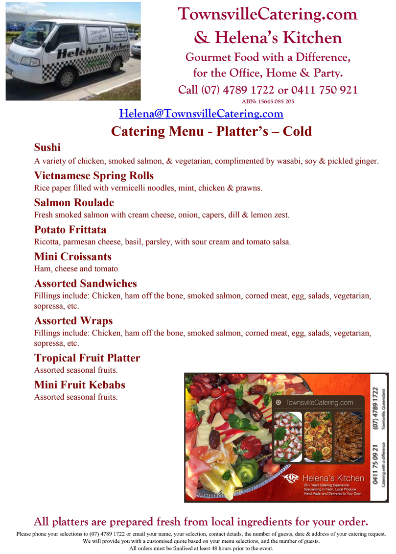 Helenas Kitchen - Townsville Catering | food | 3 Wonga Ct, Townsville QLD 4810, Australia | 0747891722 OR +61 7 4789 1722