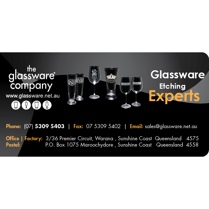 The Glassware Company | store | 3/36 Premier Circuit, Warana QLD 4575, Australia | 0753095403 OR +61 7 5309 5403