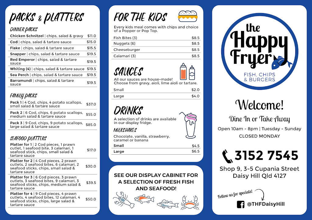 The Happy Fryer | restaurant | 3/5 Cupania St, Daisy Hill QLD 4127, Australia | 0731527545 OR +61 7 3152 7545