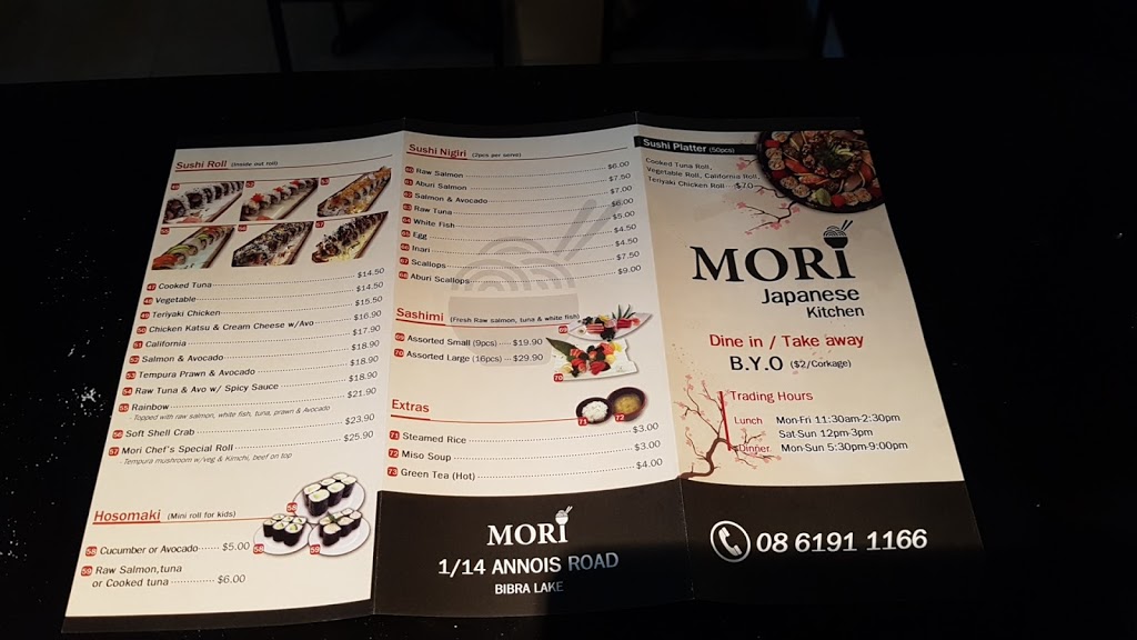 Mori Japanese Kitchen | restaurant | 1/14 Annois Rd, Bibra Lake WA 6163, Australia | 0861911166 OR +61 8 6191 1166
