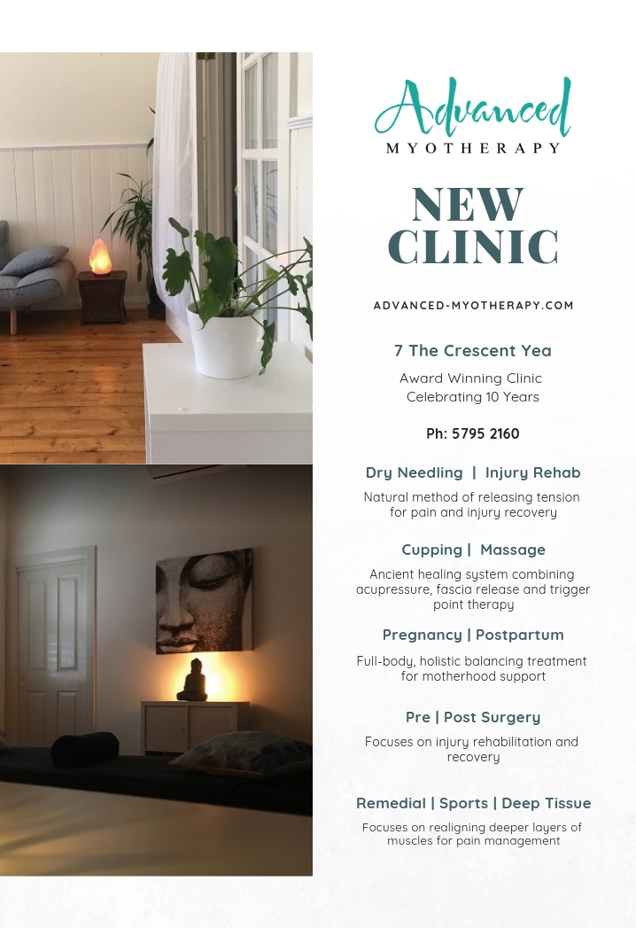 Advanced Myotherapy & Remedial Massage |  | 7 The Crescent, Yea VIC 3717, Australia | 0357972160 OR +61 3 5797 2160