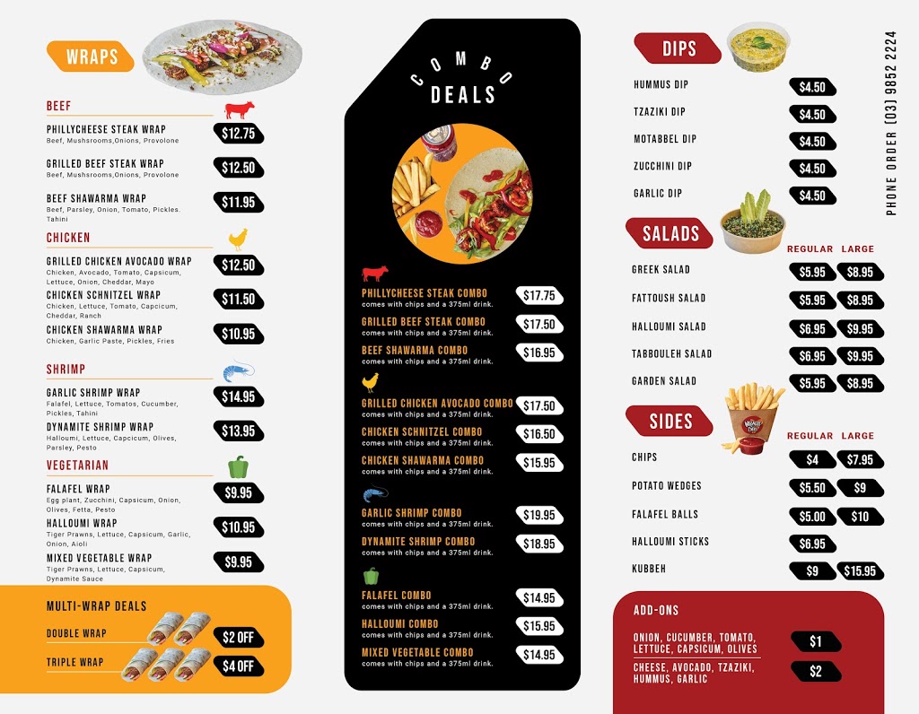 Wraps & Dips | Unit 2/208 Bulleen Rd, Bulleen VIC 3105, Australia | Phone: (03) 9852 2224