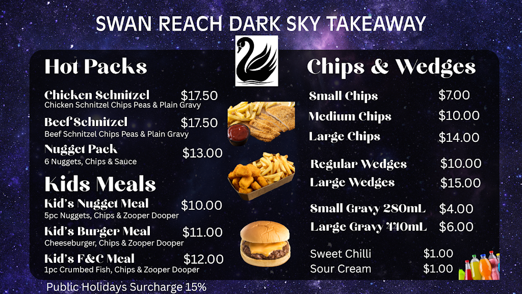Swan Reach Dark Sky Takeaway | 2 Victoria St, Swan Reach SA 5354, Australia | Phone: 0468 858 501