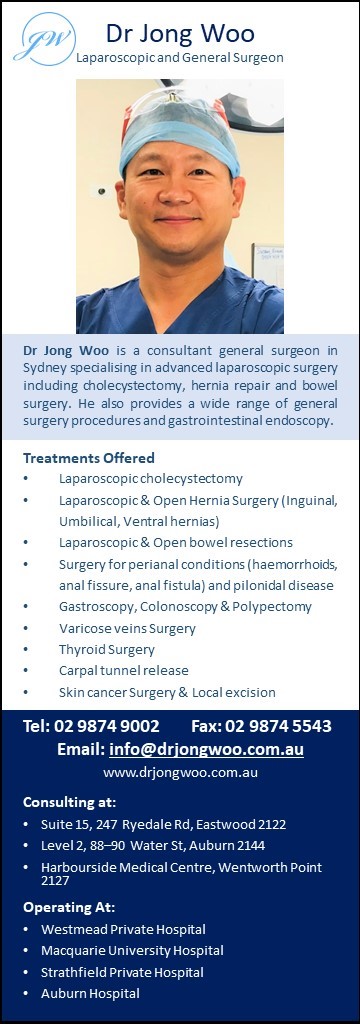 Dr Jong Woo | doctor | Suite 15, 247 Ryedale Road, Ryde, Medical Centre, Eastwood NSW 2122, Australia | 0298749002 OR +61 2 9874 9002