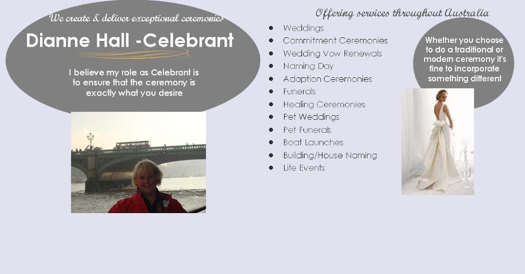 Dianne Hall Celebrant | 105 Bentons Rd, Mornington VIC 3931, Australia | Phone: 0408 398 888