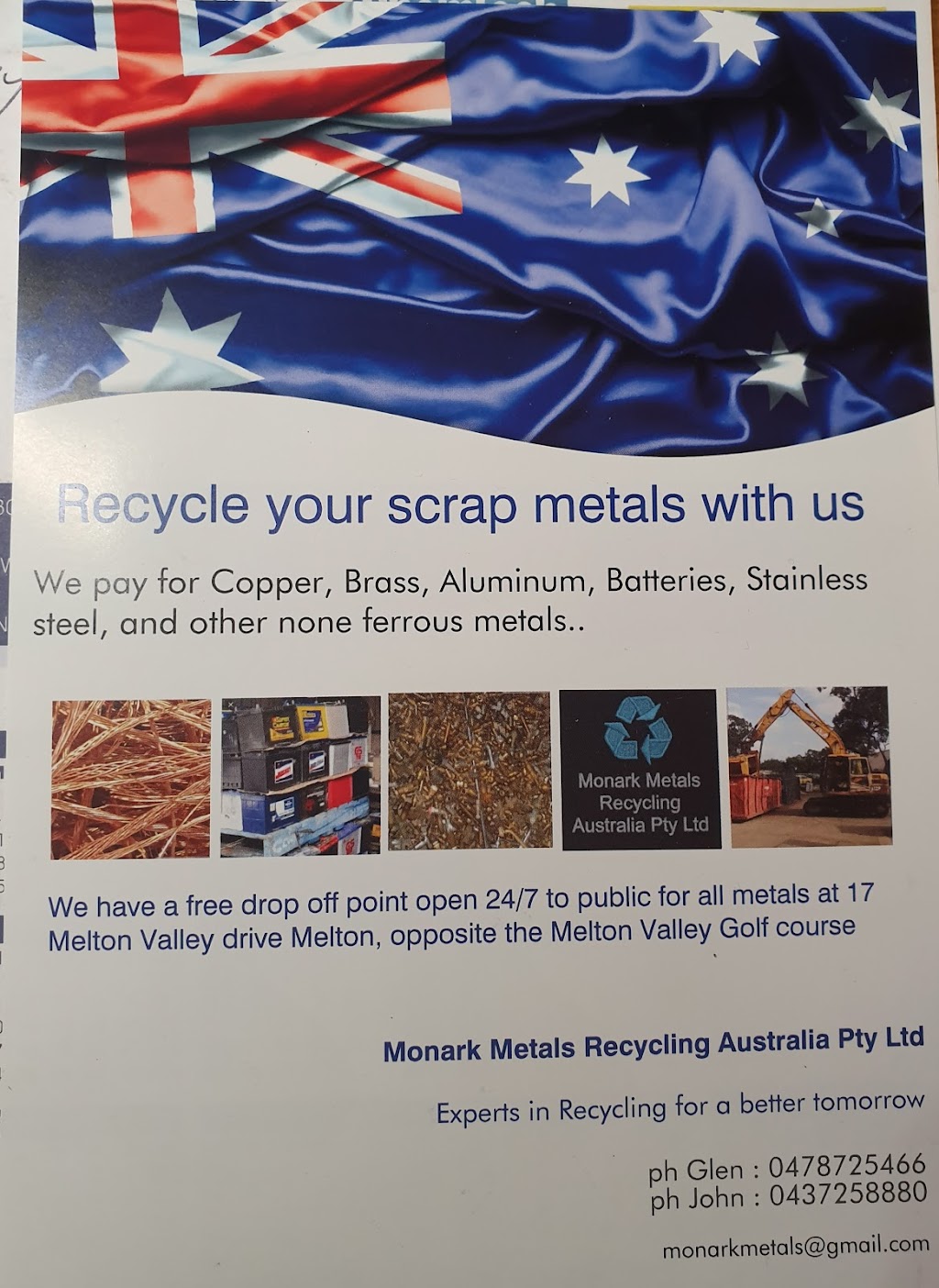 Monark Metals Recycling Australia Pty Ltd | 17 Melton Valley Dr, Melton VIC 3337, Australia | Phone: 0478 725 466