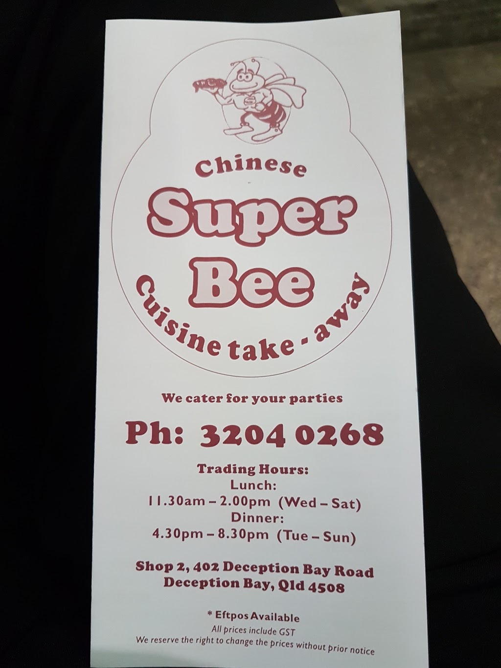 Super Bee Noodle Bar | restaurant | 402 Deception Bay Rd, Deception Bay QLD 4508, Australia | 0732040268 OR +61 7 3204 0268