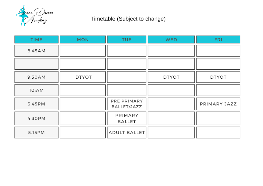 Grace Dance Academy Byron Bay | Broken Head Hall, Broken Head NSW 2481, Australia | Phone: 0411 223 309