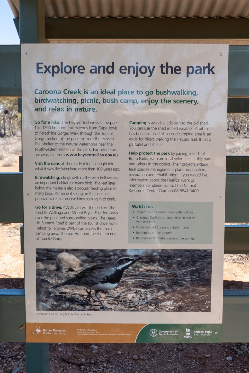 Caroona Creek Conservation Park | park | Collinsville SA 5418, Australia | 0882041910 OR +61 8 8204 1910