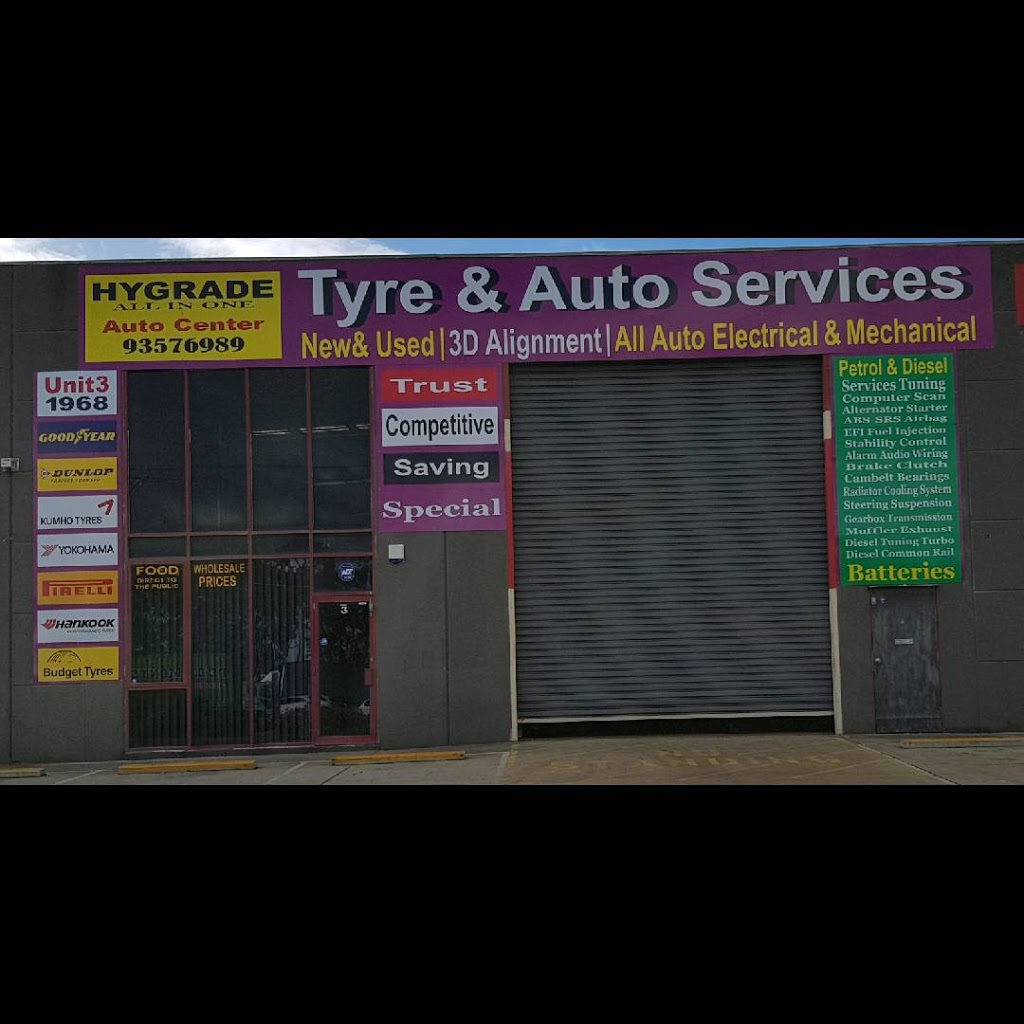 Hygrade All in One Tyre & Auto Services | car repair | Unit3/1968 Sydney Rd, Campbellfield VIC 3061, Australia | 0393576989 OR +61 3 9357 6989