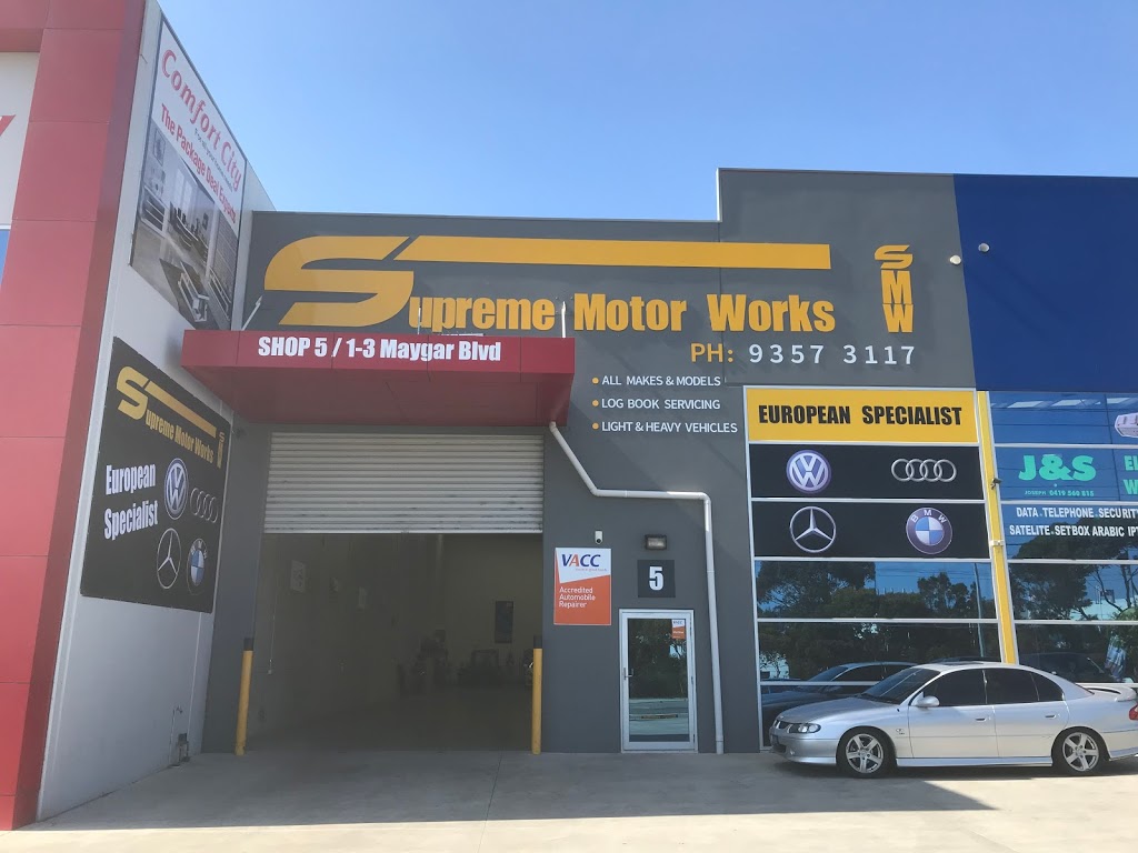 Supreme Motor Works-Motor Mechanic-German Car Specialist Europea | car repair | 5/1-3 Maygar Blvd, Broadmeadows VIC 3047, Australia | 0393573117 OR +61 3 9357 3117