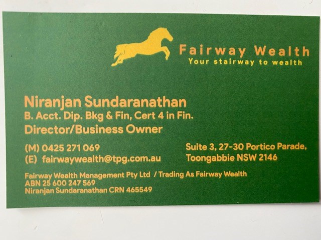 Fairway Wealth | Suite 3/27-30 Portico Parade, Toongabbie NSW 2146, Australia | Phone: 0425 271 069