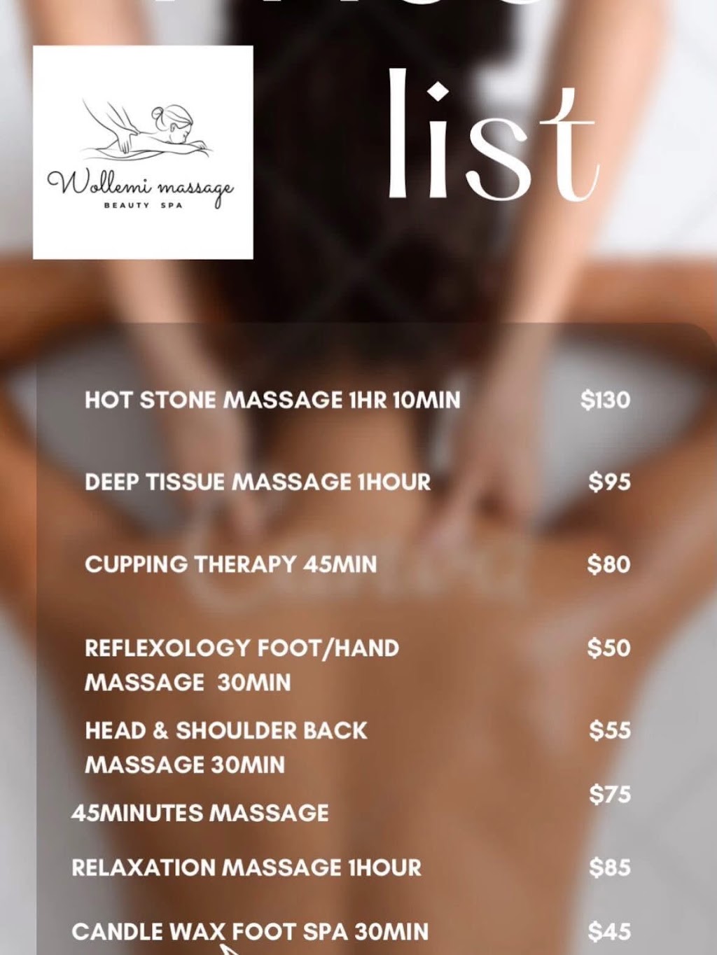 Wollemi massage and beauty spa | 21 Louee St, Rylstone NSW 2849, Australia | Phone: 0405 067 144