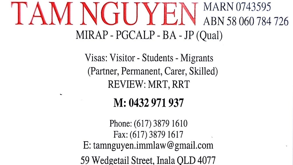 Tam Nguyen Migration Specialist | lawyer | 59 Wedgetail St, Inala QLD 4077, Australia | 0432971937 OR +61 432 971 937