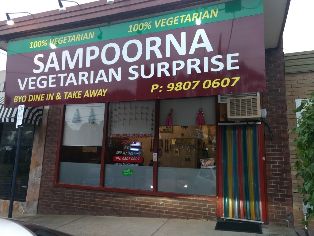 Sampoorna Vegetarian Surprise Indian Restaurant | 11 Essex Rd, Mount Waverley VIC 3149, Australia | Phone: (03) 9807 0607