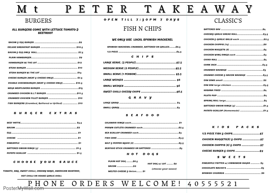 Mt Peter Foodstore & Take Away | meal takeaway | 78 Mount Peter Rd, Edmonton QLD 4869, Australia | 0740555521 OR +61 7 4055 5521