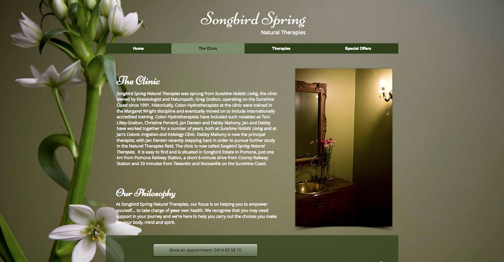 Songbird Spring Natural Therapies | 20 Songbird Dr, Pomona QLD 4568, Australia | Phone: 0414 605 010