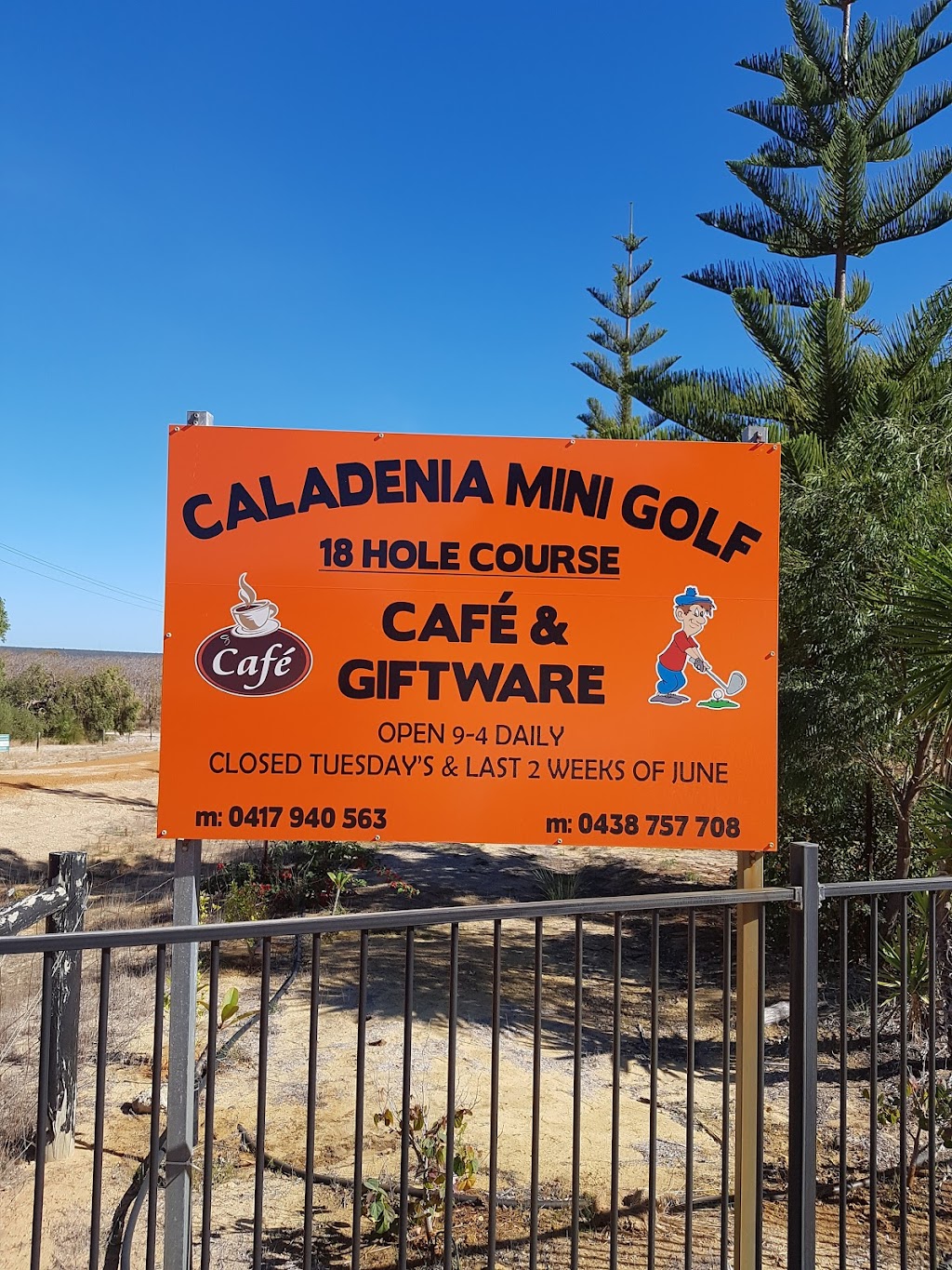 Caladenia Mini Golf Park | tourist attraction | 108 Caladenia Rd, Wanerie WA 6503, Australia | 0417940563 OR +61 417 940 563