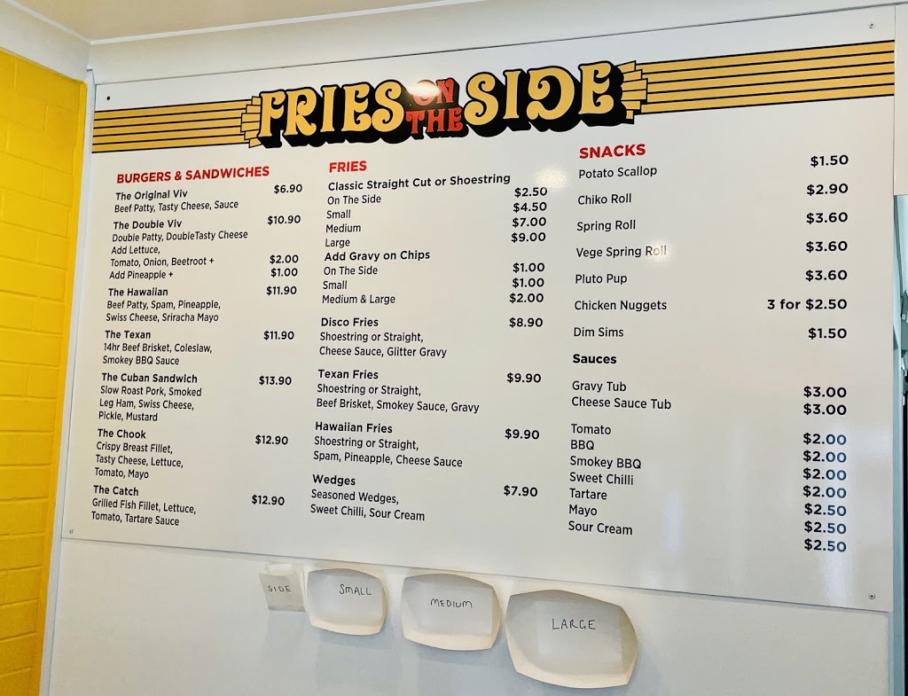 Fries On The Side | meal takeaway | 1/70 First Ave, Sawtell NSW 2452, Australia | 0266531969 OR +61 2 6653 1969