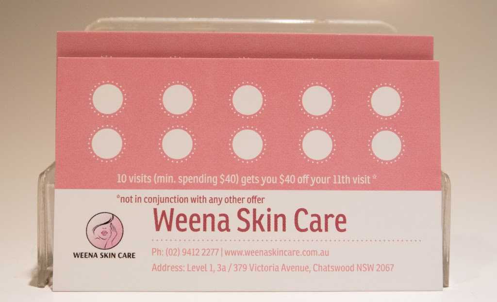 Weena Skin Care Centre | hair care | 3A/379 Victoria Ave, (Cnr Archer st), Chatswood NSW 2067, Australia | 0294122277 OR +61 2 9412 2277