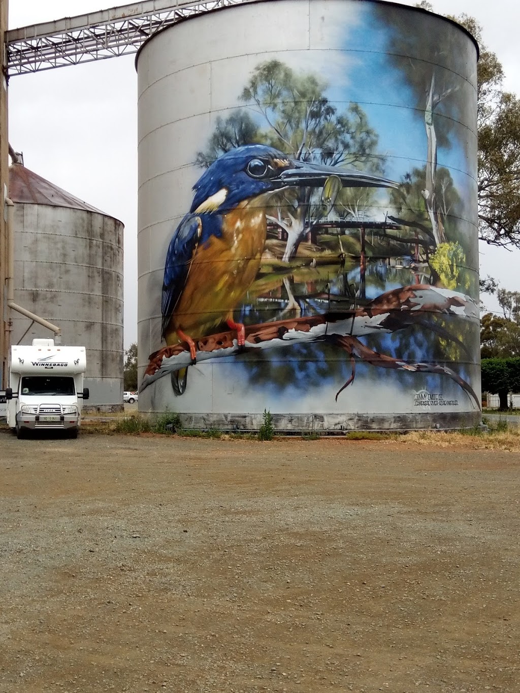 Silo painted mural | 60 Federation St, Patchewollock VIC 3491, Australia