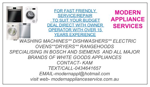 modern appliance | Epping Rd, Epping VIC 3076, Australia | Phone: 0434 641 657