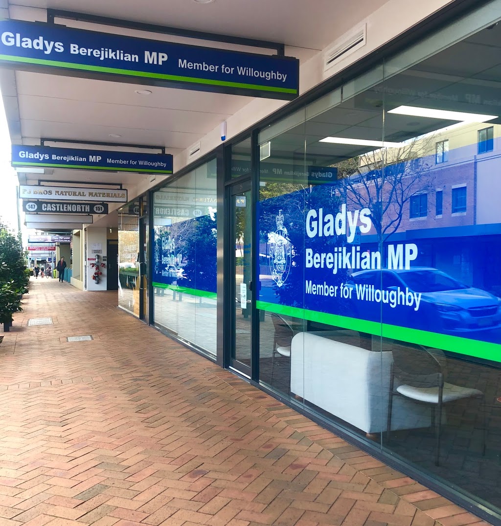 Gladys Berejiklian MP |  | Shop 26/145-151 Sailors Bay Rd, Northbridge NSW 2063, Australia | 0294394199 OR +61 2 9439 4199