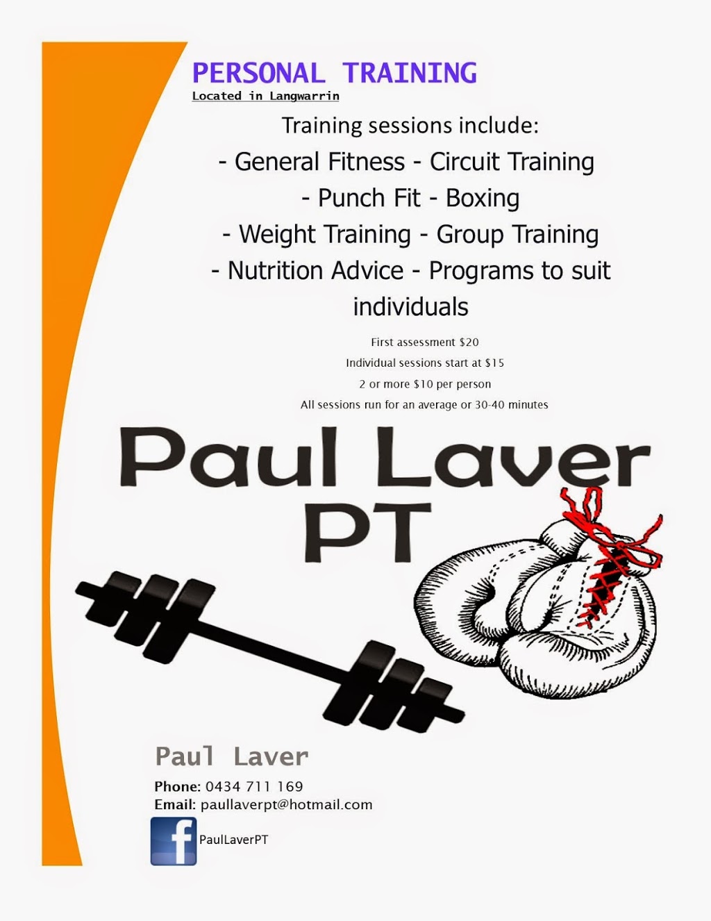 Paul Laver PT | 71 McKays Rd, Langwarrin VIC 3910, Australia | Phone: 0434 711 169