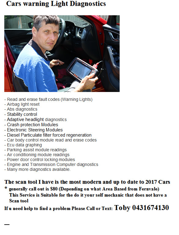 Vehicle electronics warning light diagnostics | car repair | 2 oakwood crt, Fernvale QLD 4306, Australia | 0431674130 OR +61 431 674 130