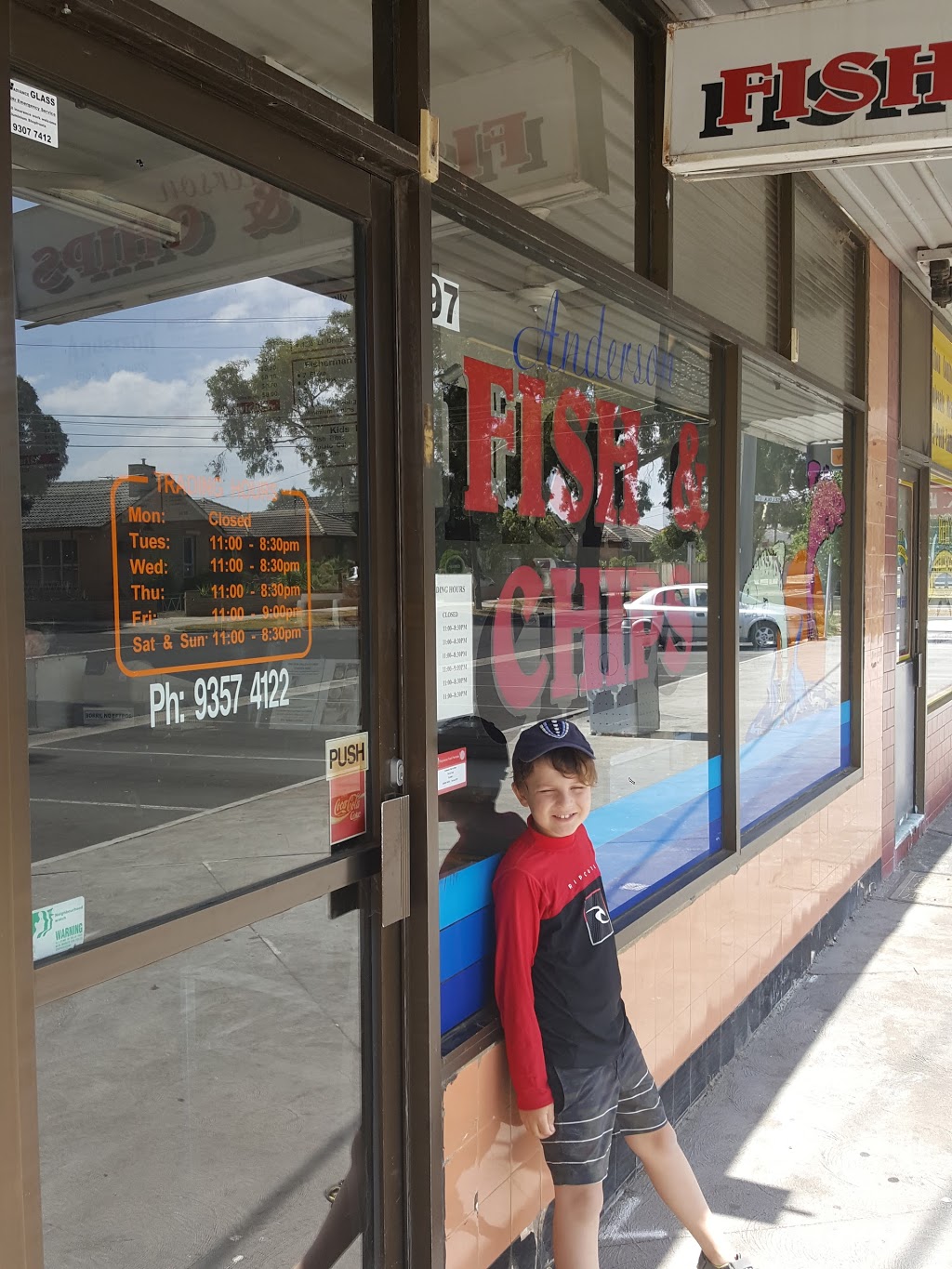 Anderson Fish & Chip Shop | meal takeaway | 97 Anderson Rd, Fawkner VIC 3060, Australia | 0393574122 OR +61 3 9357 4122