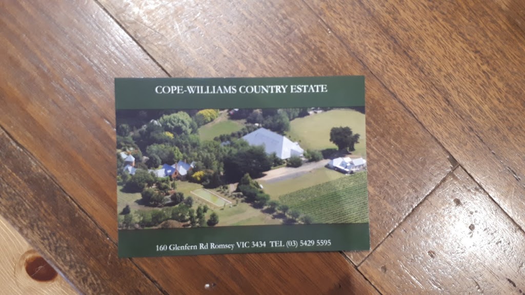 Cope Williams Winery | lodging | 160 Glenfern Rd, Romsey VIC 3434, Australia | 0354295595 OR +61 3 5429 5595