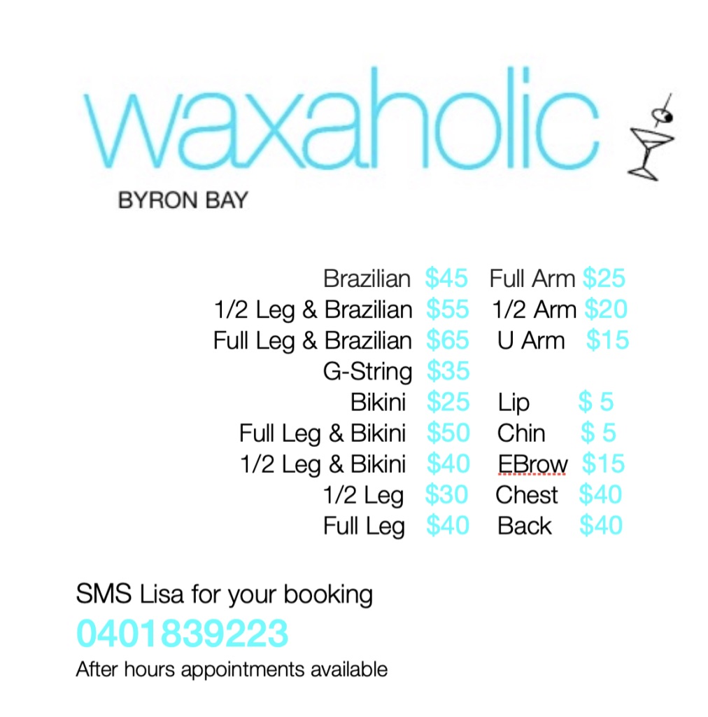 Waxaholic Byron Bay | 59 Bangalow Rd, Byron Bay NSW 2481, Australia | Phone: 0401 839 223