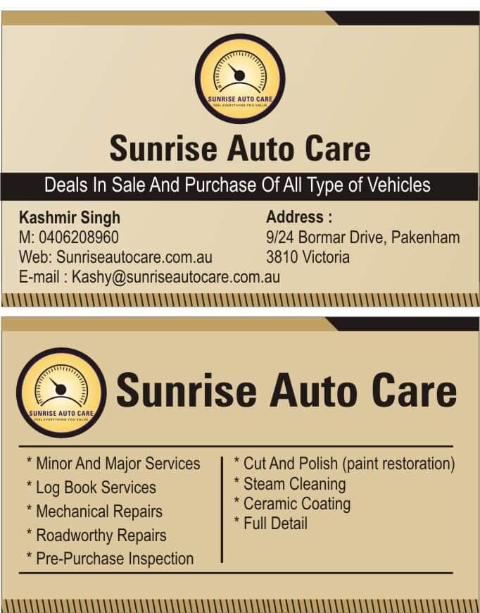 Sunrise Auto Care | 9/24 Bormar Dr, Pakenham VIC 3810, Australia | Phone: 0406 208 960