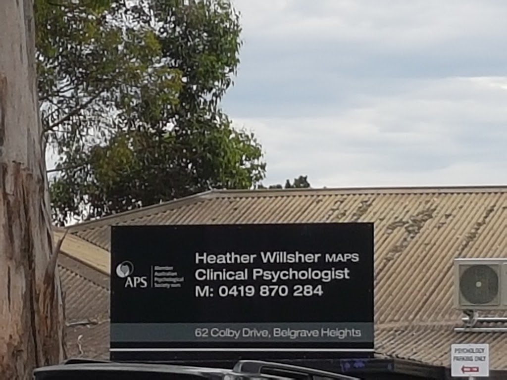 Heather Willsher Clinical Psychologist | doctor | 62 Colby Dr, Belgrave Heights VIC 3160, Australia | 0419870284 OR +61 419 870 284