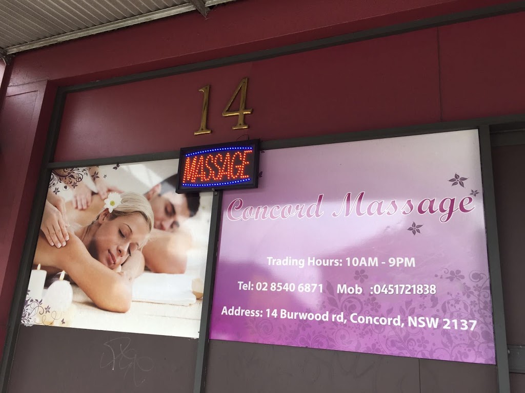 14 burwood concord relaxing massage | 14 Burwood Rd, Concord NSW 2137, Australia | Phone: 0451 721 838