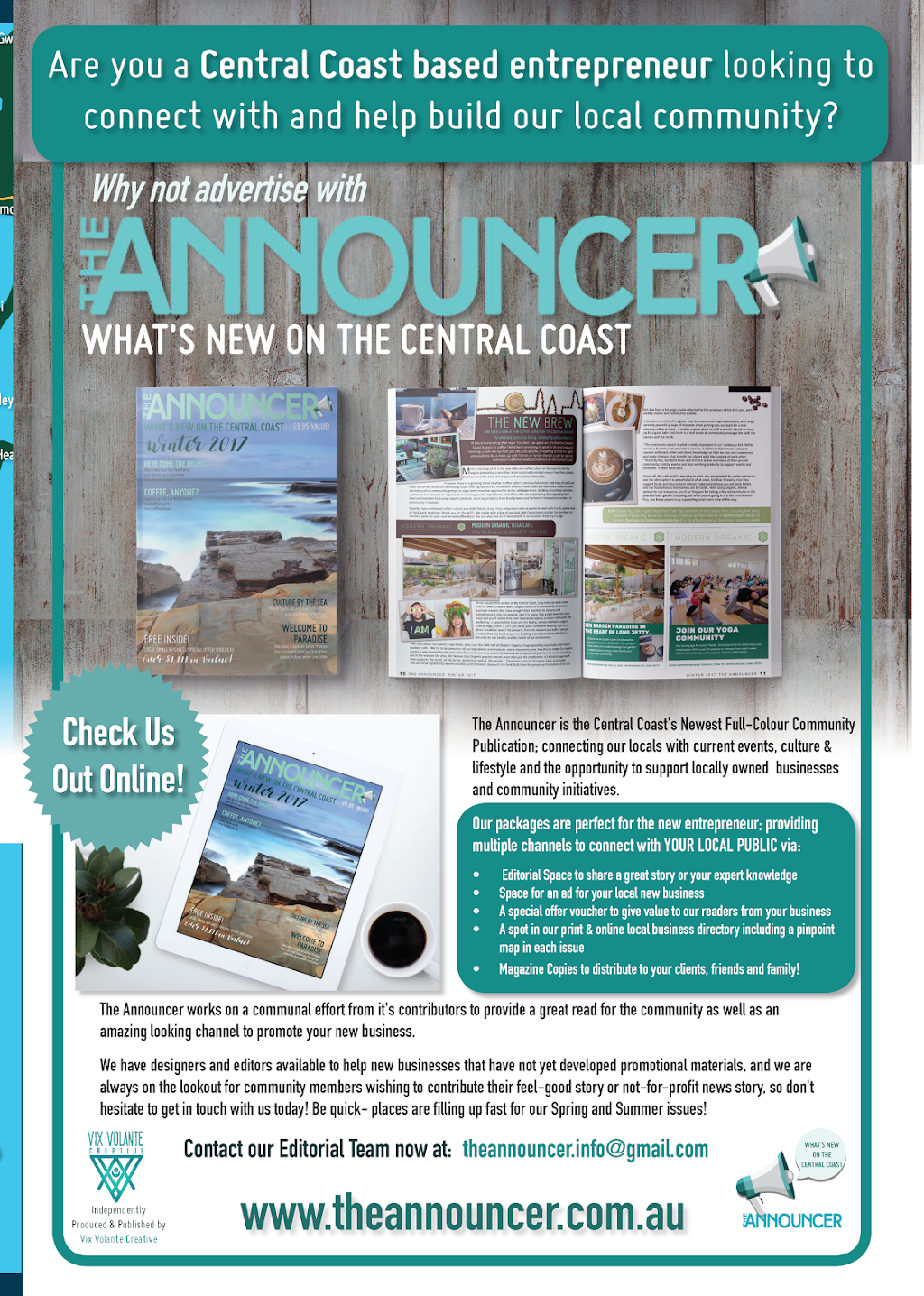 The Announcer Magazine: Central Coast | Scenic Hwy, Terrigal NSW 2260, Australia | Phone: 0402 359 955