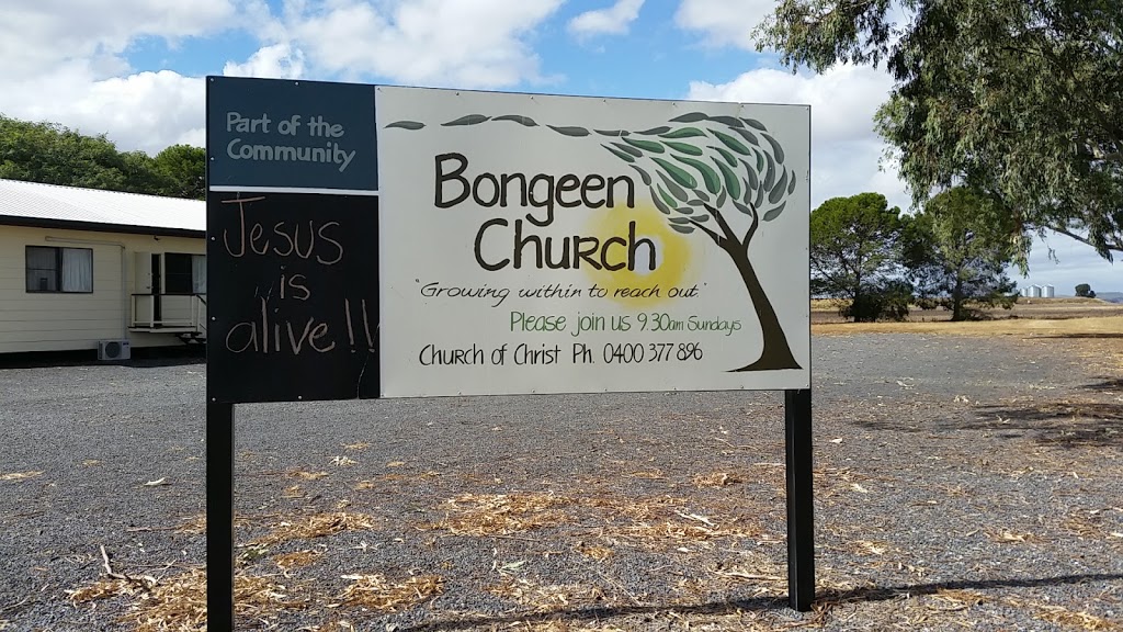 Bongeen Church of Christ | church | Cnr Bongeen School Rd & Pipeline Rd, Bongeen QLD 4356, Australia | 0746680411 OR +61 7 4668 0411