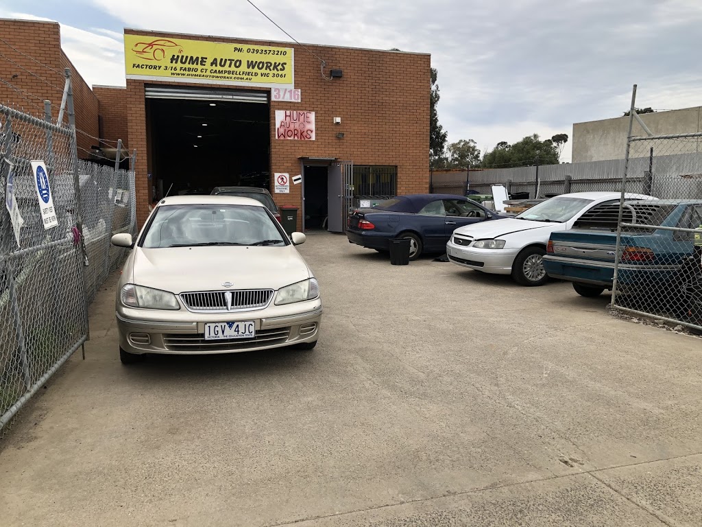 Hume Auto Works | 3/16 Fabio Ct, Campbellfield VIC 3064, Australia | Phone: 0421 573 883