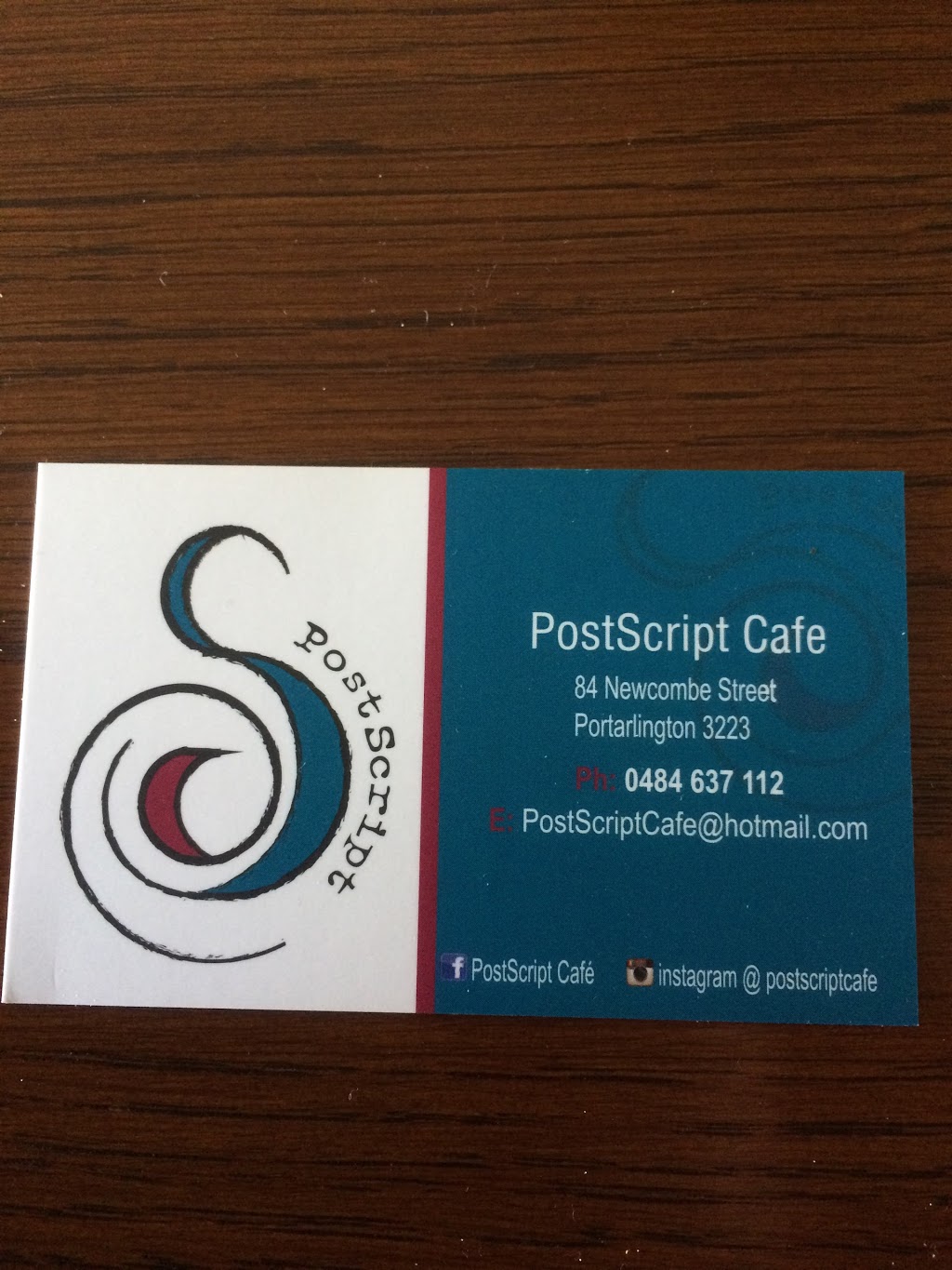 PostScript Café | cafe | 84 Newcombe St, Portarlington VIC 3223, Australia | 0438805176 OR +61 438 805 176
