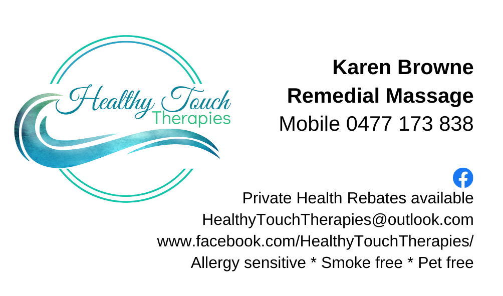 Healthy Touch Therapies Massage | 8 Daablone Vista, Dalyellup WA 6230, Australia | Phone: 0477 173 838