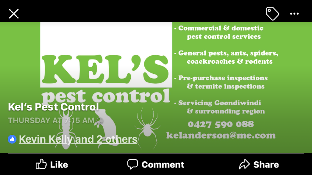 Kels Pest Control | home goods store | 45 Callandoon St, Goondiwindi QLD 4390, Australia | 0427590088 OR +61 427 590 088