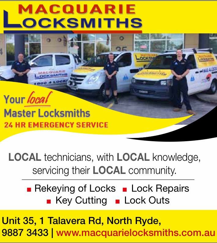 Macquarie Locksmiths | locksmith | 35/1 Talavera Rd, North Ryde NSW 2113, Australia | 0298873433 OR +61 2 9887 3433