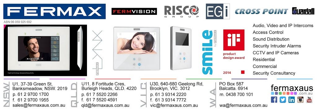 FERMAX Victoria - Security Wholesaler | electronics store | U30/640-680 Geelong Rd, Brooklyn VIC 3012, Australia | 0393142220 OR +61 3 9314 2220