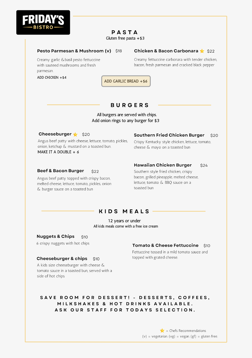 Fridays Bistro | Dorothy St, Murwillumbah NSW 2484, Australia | Phone: (02) 6672 3982