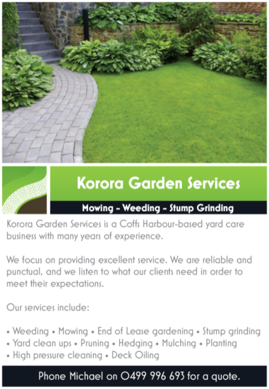 Korora Garden Services | 10 Albert Chappell Dr, Korora NSW 2450, Australia | Phone: 0499 996 693