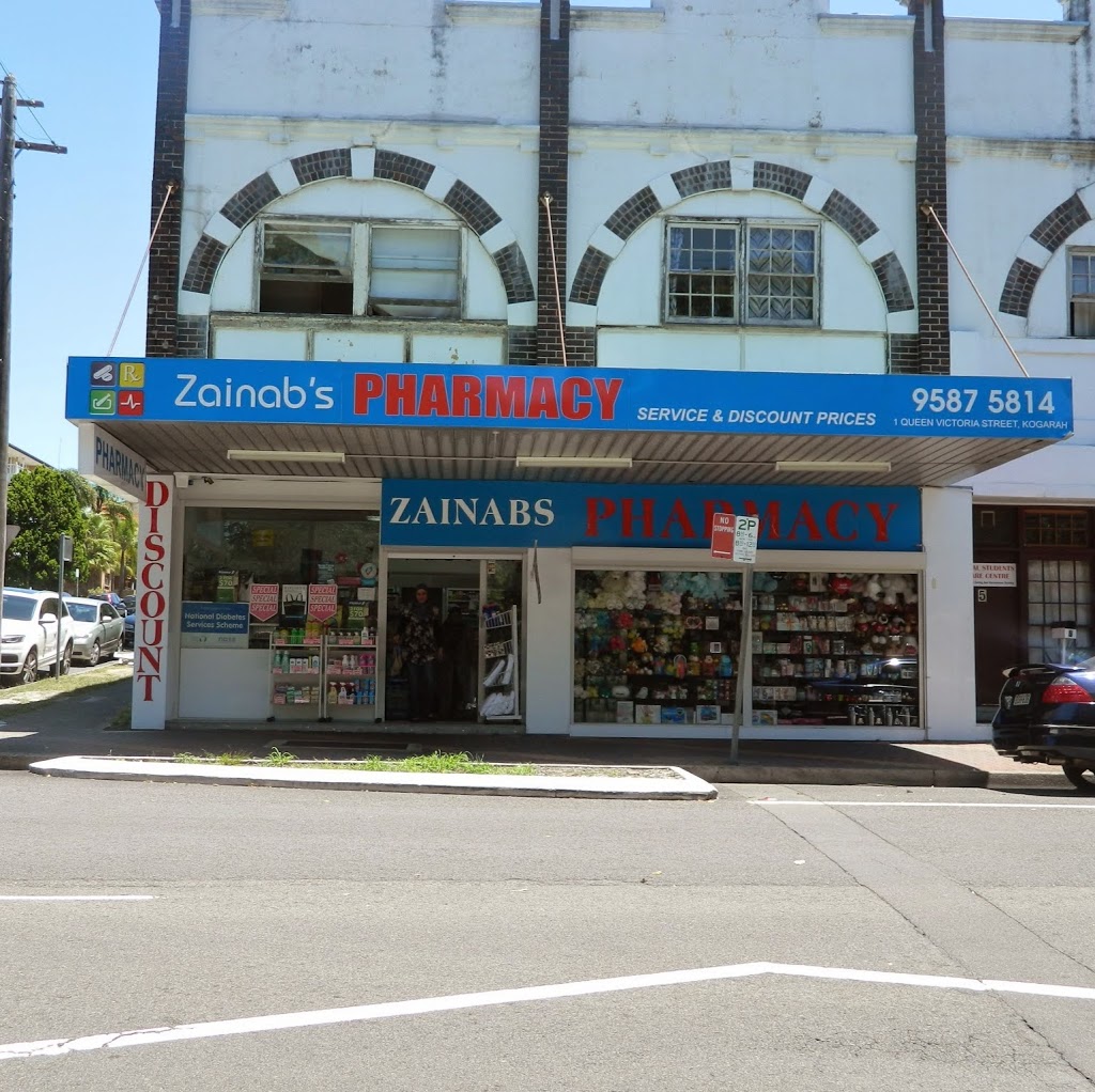 Zainabs Pharmacy | pharmacy | 1/1 Queen Victoria St, Kogarah NSW 2217, Australia | 0295875814 OR +61 2 9587 5814